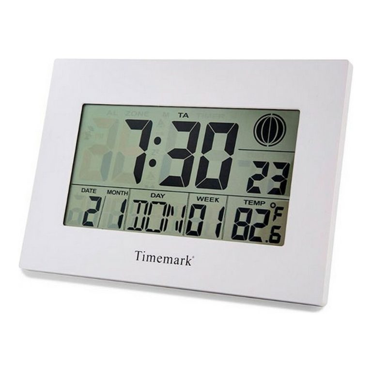 Wandklok met Thermometer Timemark Wit (24 x 17 x 2 cm)
