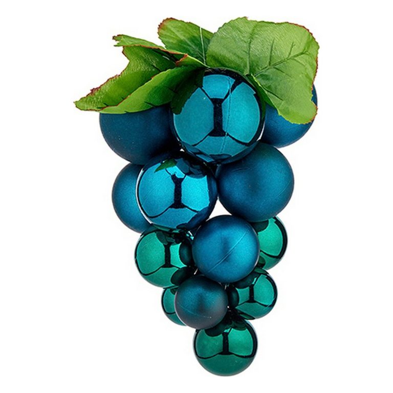 Kerstbal Druiven Klein Blauw Plastic 14 x 14 x 25 cm