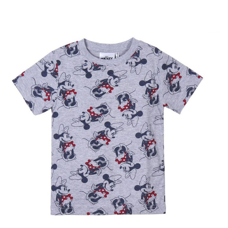 T-Shirt met Korte Mouwen voor kinderen Minnie Mouse Grijs