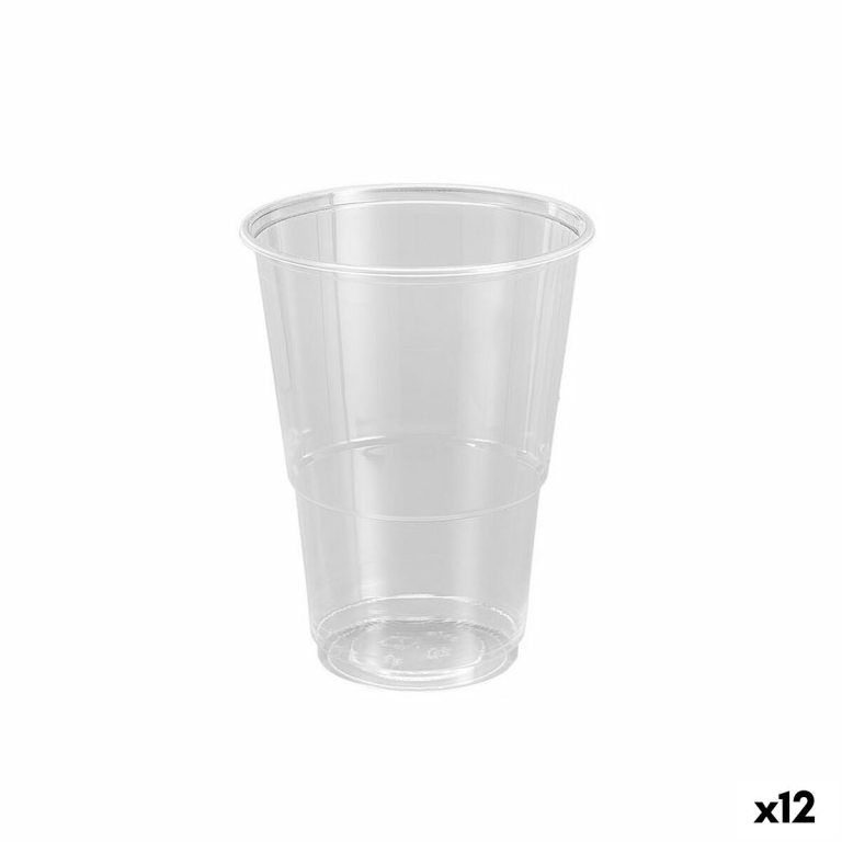 Set van herbruikbare glazen Algon Plastic Transparant 50 Onderdelen 330 ml (12 Stuks)