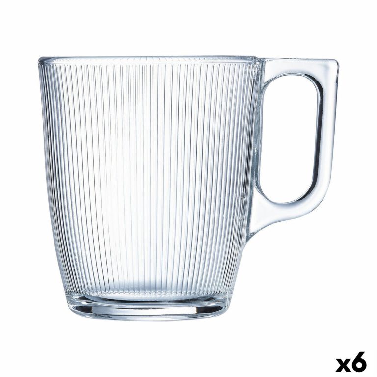 Kopp Luminarc Stripy Ontbijt Transparant Glas (250 ml) (6 Stuks)