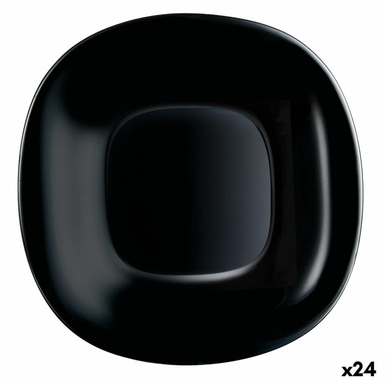 Dessertbord Luminarc Carine Negro Zwart Glas 19 cm (24 Stuks)
