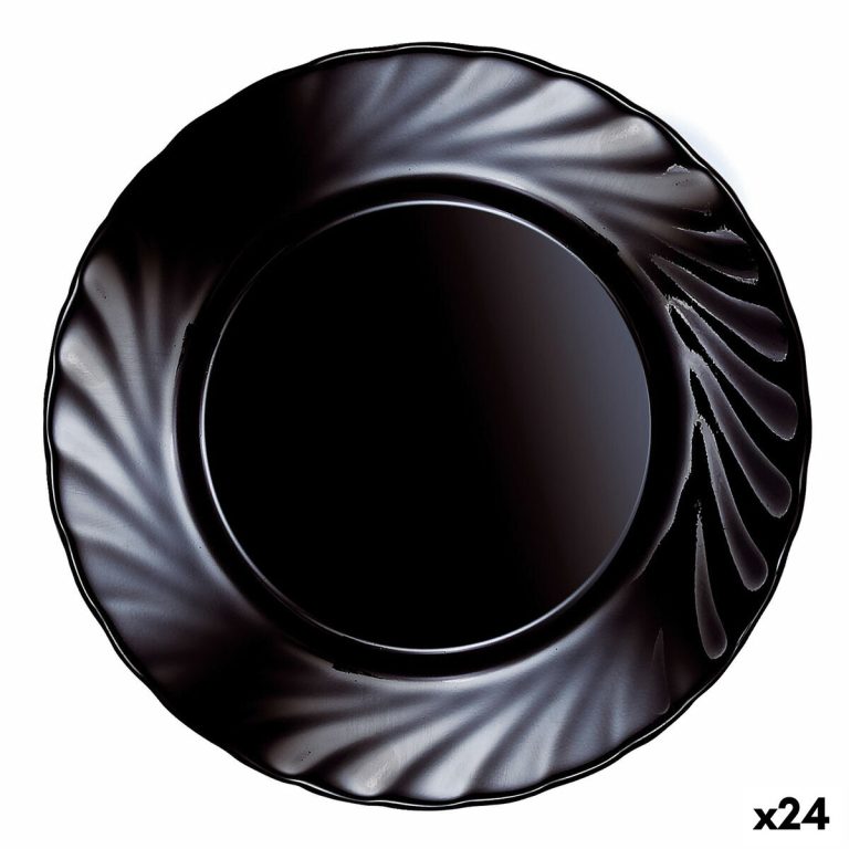 Dessertbord Luminarc Trianon Black Zwart Glas (24 Stuks)