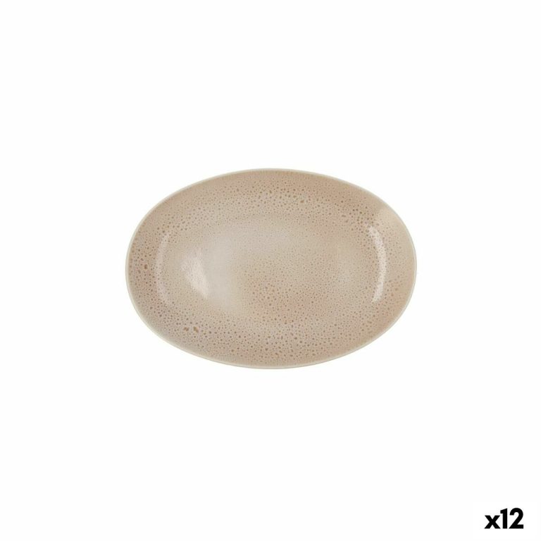 Snackdienblad Ariane Porous Keramisch Beige Ø 26 cm (12 Stuks)