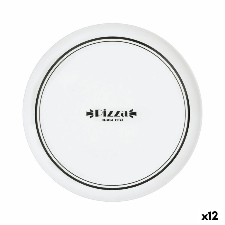 Pizzabord Luminarc Firend's Time Bistro Wit Zwart Glas Ø 32 cm (12 Stuks)