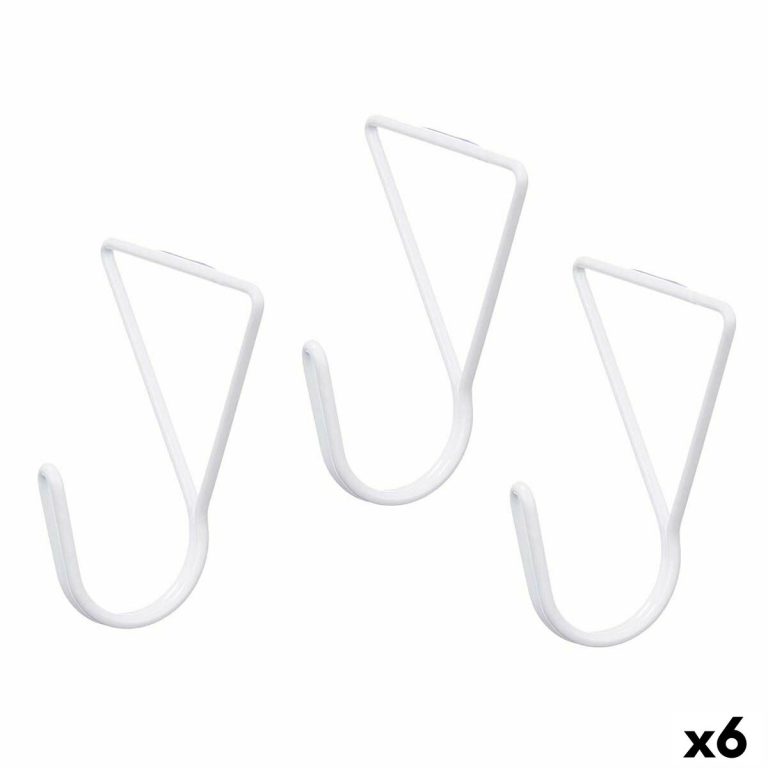 Hangers Wit Metaal Driehoekig Set 3 Onderdelen (6 Stuks)