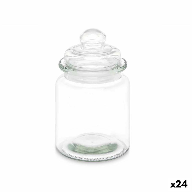 Blik Transparant Glas 250 ml 8 x 13 x 8 cm (24 Stuks) Met deksel