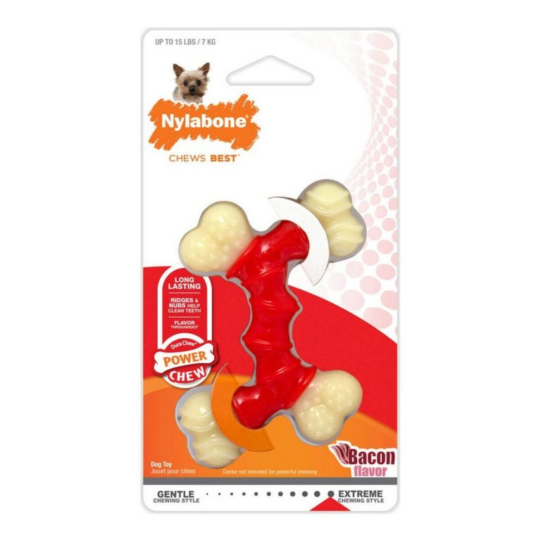 Kauwspeelgoed voor honden Nylabone Extreme Chew Dubbel Bacon Maat M Nylon Thermoplast
