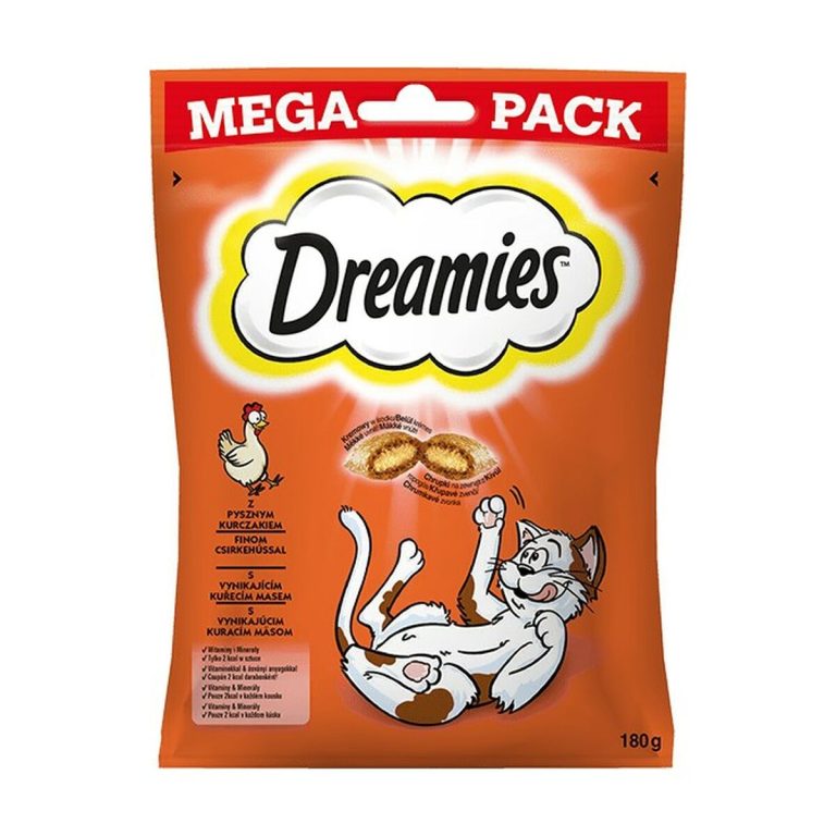 Snack for Cats Dreamies 180 g Snoepgoed Kip 180 ml