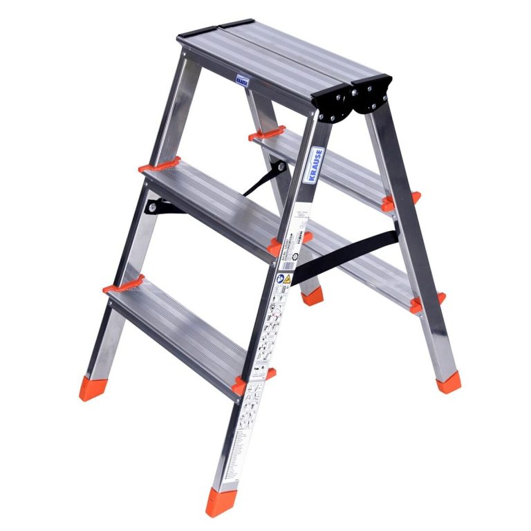 Opvouwbare ladder met 3 tredes Krause 120397 Zilverkleurig Aluminium