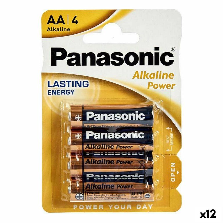 Alkalinebatterijen Panasonic 1x4 LR6APB LR6 AA (12 Stuks)