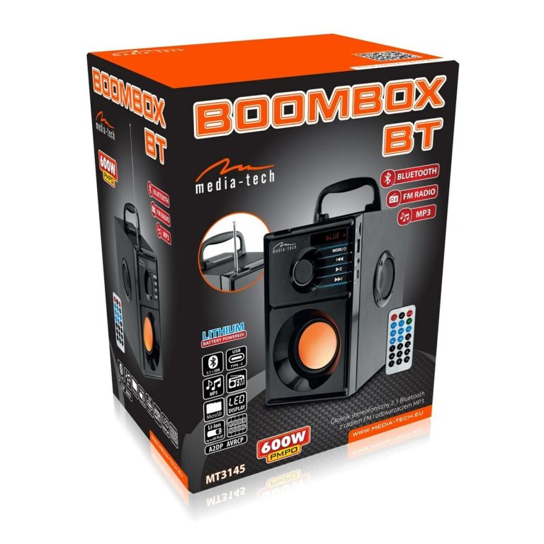Bluetooth-luidsprekers Media Tech BoomBox BT MT3145 V2 Zwart 600 W