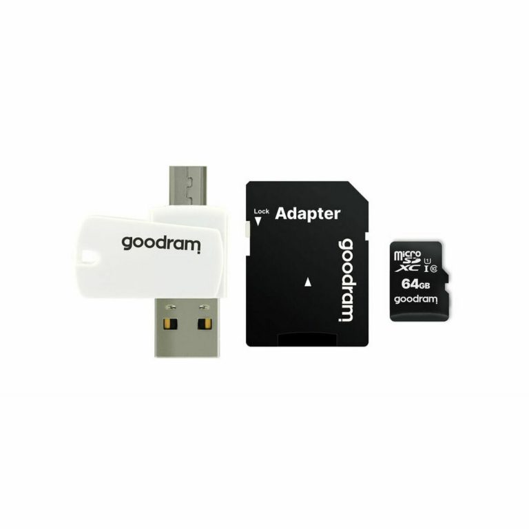 Micro SD geheugenkaart met adapter GoodRam M1A4 All in One Wit Zwart 64 GB