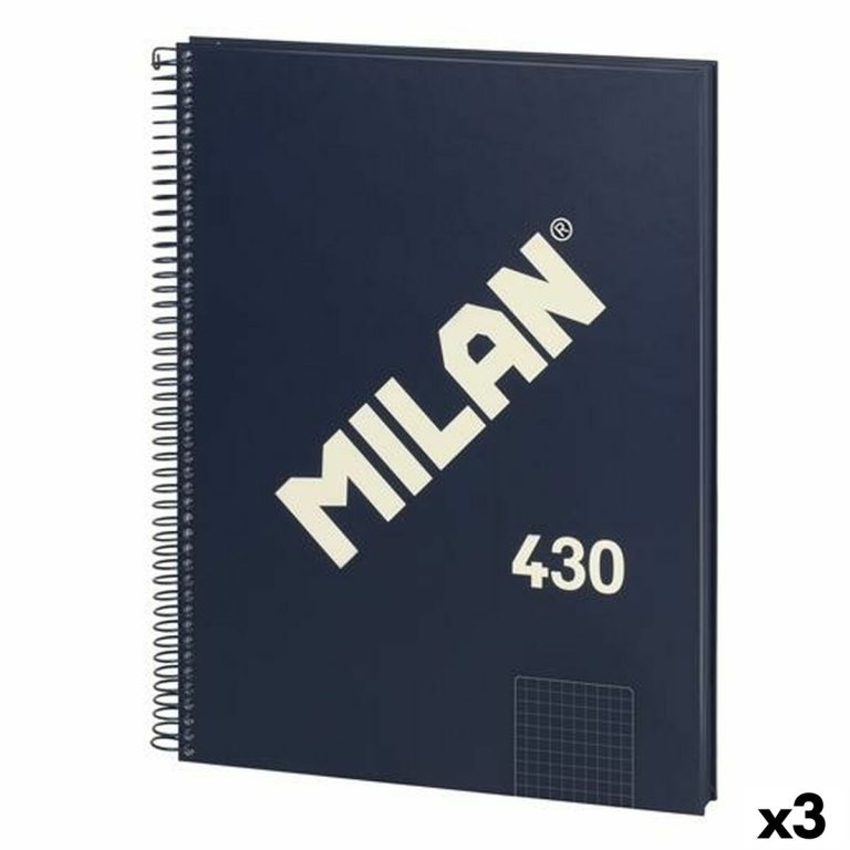 Notitieboekje Milan 430 Blauw A4 80 Lakens (3 Stuks)