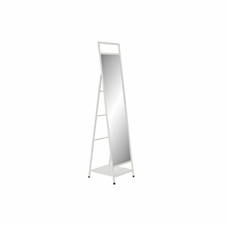Staande spiegel DKD Home Decor Wit Metaal Spiegel Rechthoekig 30 x 40 cm 39 x 40 x 160 cm