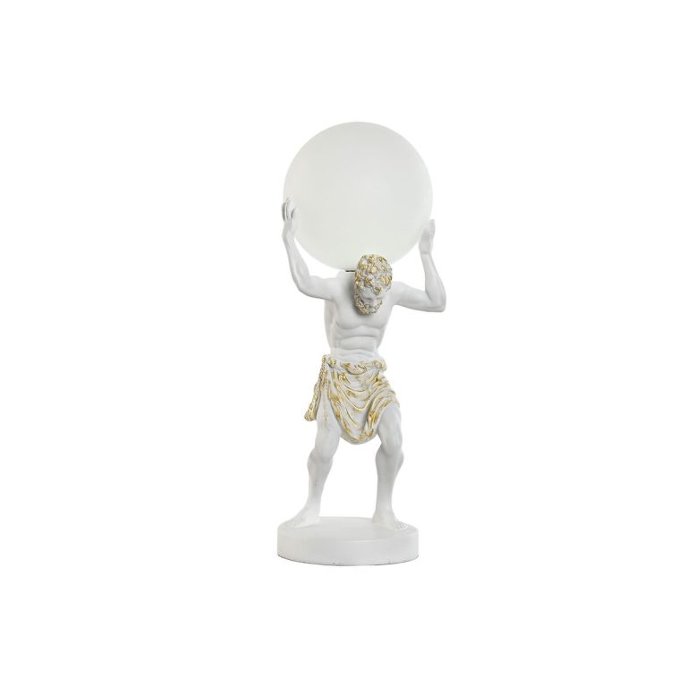 Bureaulamp Home ESPRIT Wit Gouden Hars Plastic 220 V 18 x 17 x 44 cm