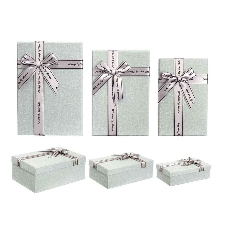 Set decoratieve dozen Donker grijs Karton Lasso 3 Onderdelen