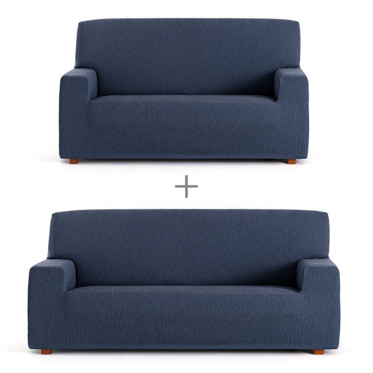 Sofa hoes set Eysa TROYA Blauw 70 x 110 x 210 cm 2 Onderdelen