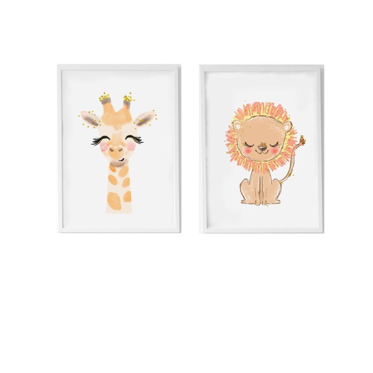 Bladen Crochetts 33 x 43 x 2 cm Leeuw Giraf 2 Onderdelen