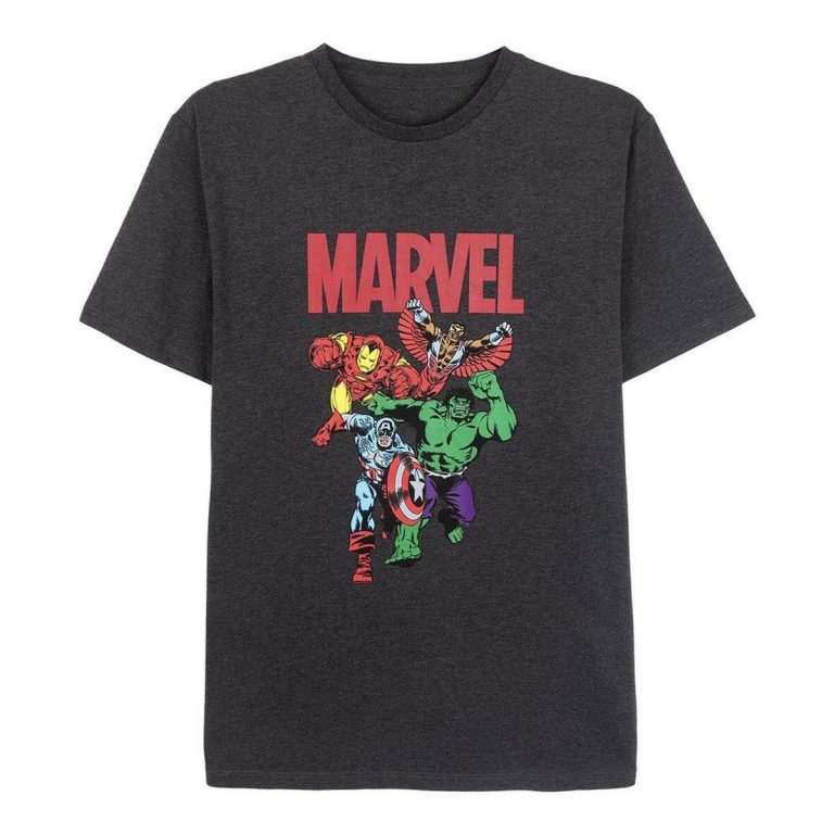 Heren-T-Shirt met Korte Mouwen Marvel Grijs Donker grijs Volwassenen