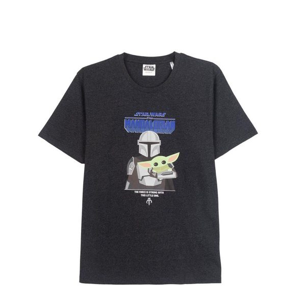 Heren-T-Shirt met Korte Mouwen The Mandalorian Zwart Volwassenen