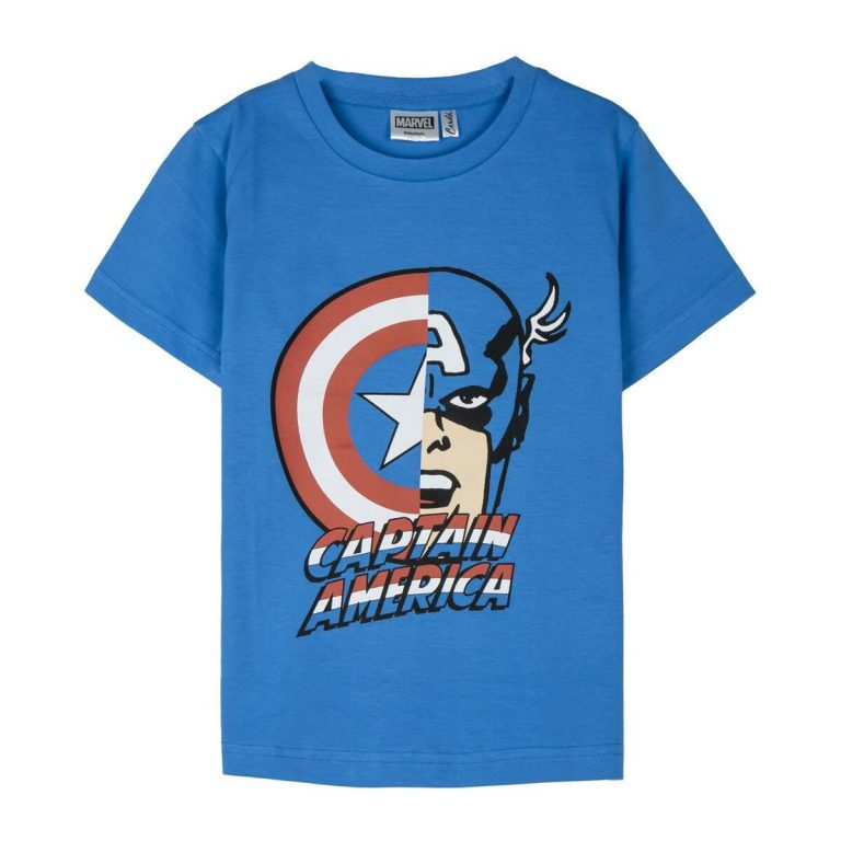 T-Shirt met Korte Mouwen voor kinderen The Avengers Blauw