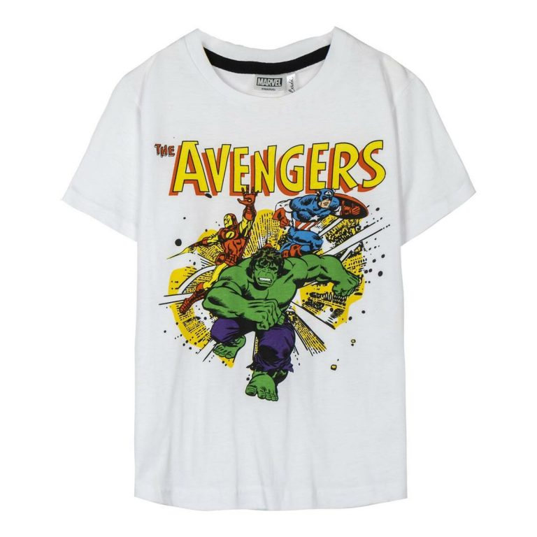 T-Shirt met Korte Mouwen voor kinderen Marvel Wit