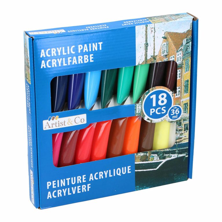 Acrylverfset Artist&CO 18 Onderdelen 36 ml