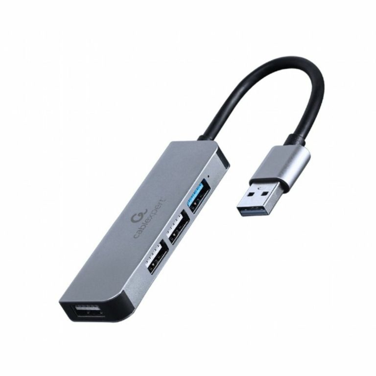 Hub USB GEMBIRD 4-port USB hub 1 x USB 3.1 + 3 x USB 2.0 Zilverkleurig