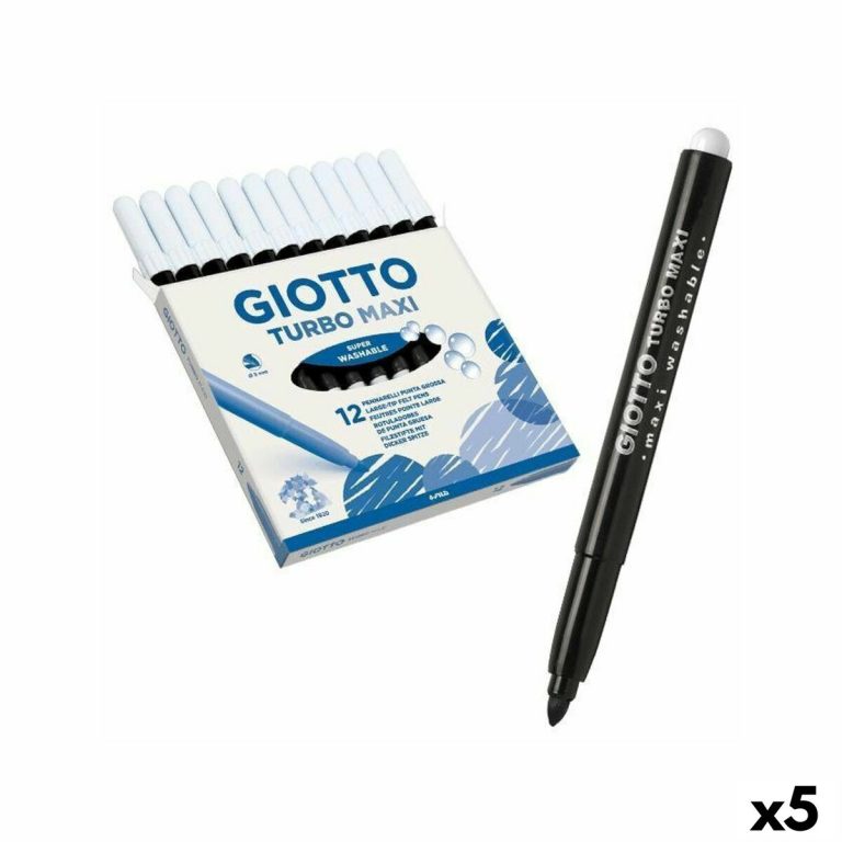 Set Viltstiften Giotto Turbo Maxi Zwart (5 Stuks)