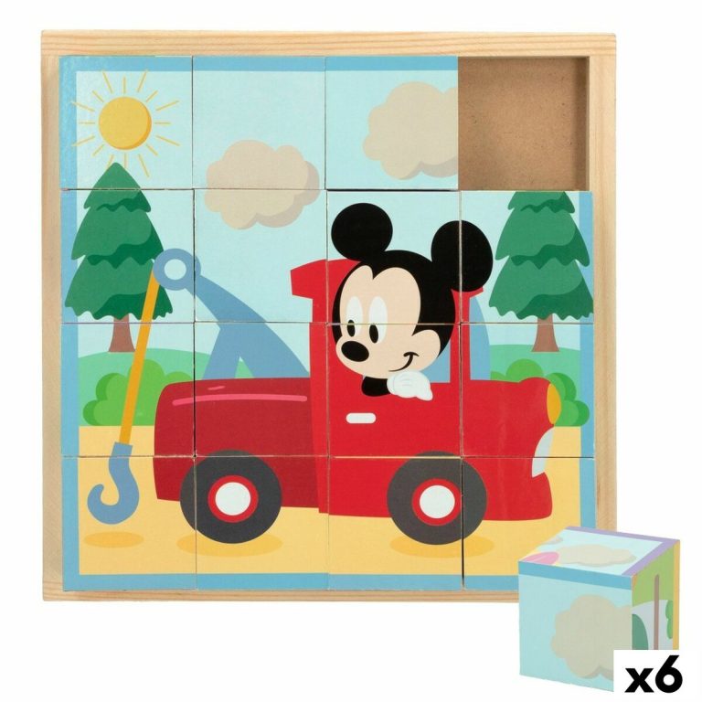 Houten Kinderpuzzel Disney + 3 jaar (6 Stuks)