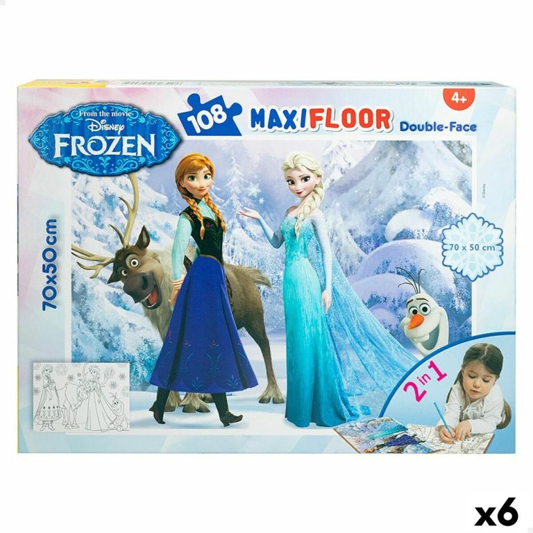 Kinderpuzzel Frozen Dubbelzijdig 108 Onderdelen 70 x 1