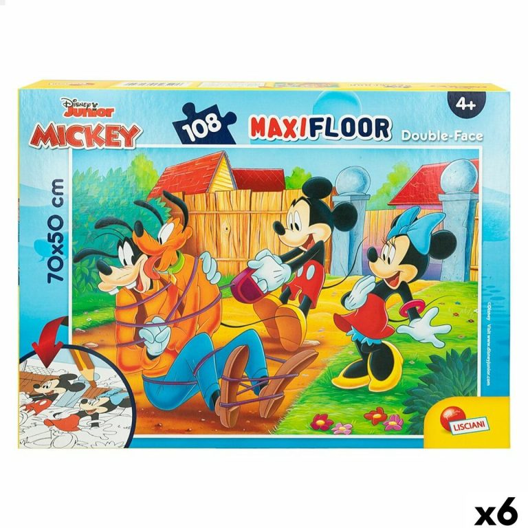 Kinderpuzzel Mickey Mouse Dubbelzijdig 108 Onderdelen 70 x 1