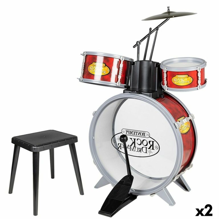 Drums Bontempi Rood Plastic 50 x 68 x 50 cm (7 Onderdelen) (2 Stuks)