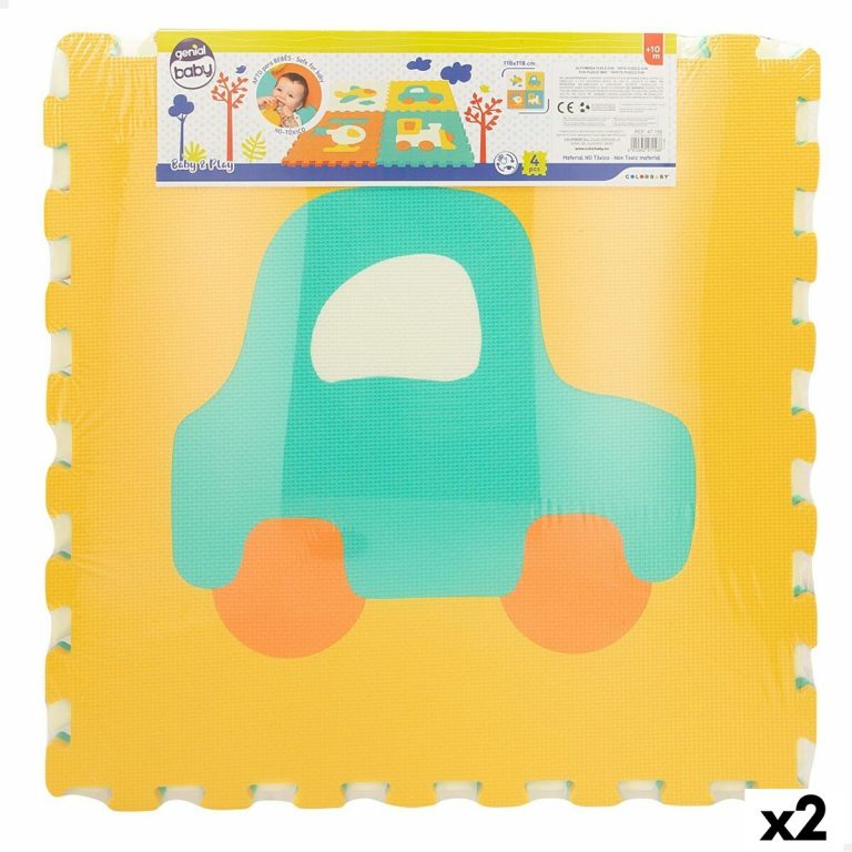 Puzzelmat Colorbaby 4 Onderdelen Auto's 118 x 118 cm EVA (2 Stuks)