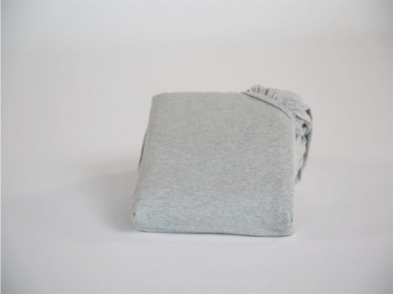 Yumeko Hoeslaken jersey white grey 160x200x30 100% biologisch en fairtrade katoen
