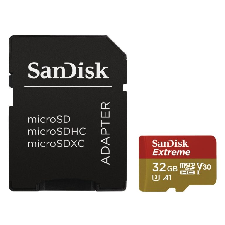 Sandisk MicroSDXC Extreme 32GB (A1/ V30/ U3/ UHS-I/ Cl.10/ R100/ W60)+Ad.Act.Cam | Kopen bij Flickmyhouse