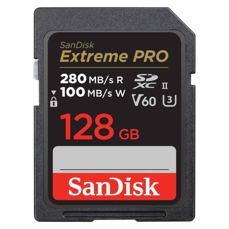 Sandisk SDXC Extreme Pro 128GB 280MB/s-100MB/s UHS-II V60 | Kopen bij Flickmyhouse