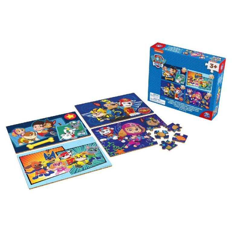 Paw Patrol Shoe Box 4 Houten Puzzels 12-16-20-24 Stukjes | Kopen bij Flickmyhouse