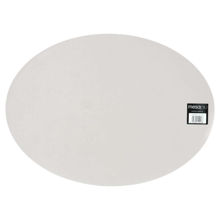 Mesapiu  Placemat Lederlook Light Grey Ovaal 45x33 Cm | Kopen bij Flickmyhouse