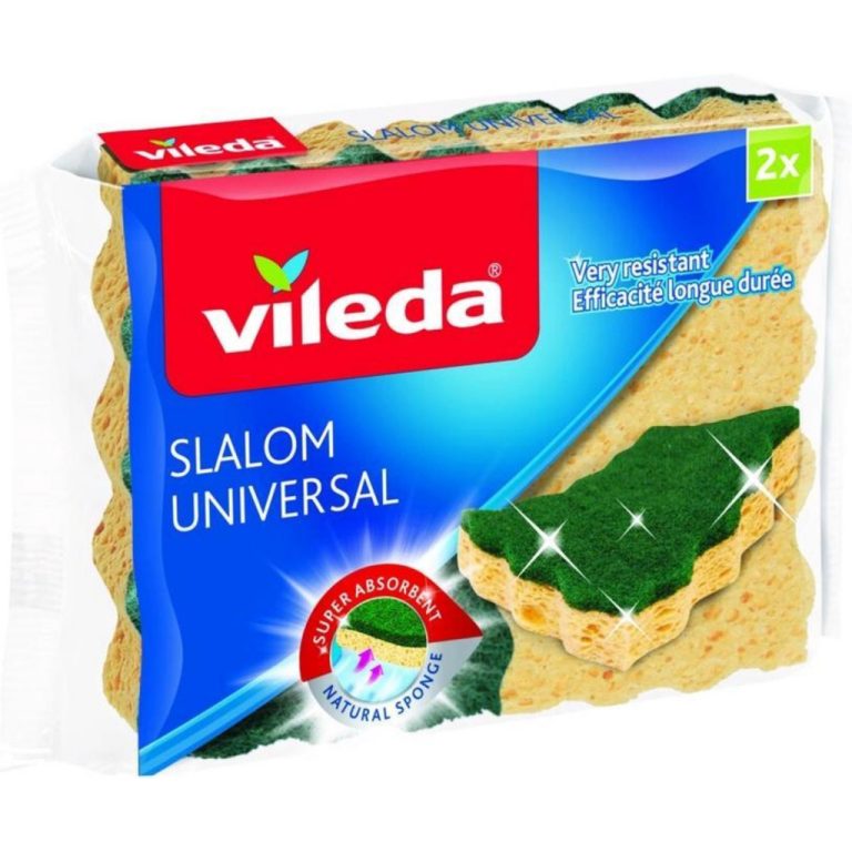 Vileda Slalom Universal Schuurspons 2 Stuks Geel/Groen | Kopen bij Flickmyhouse