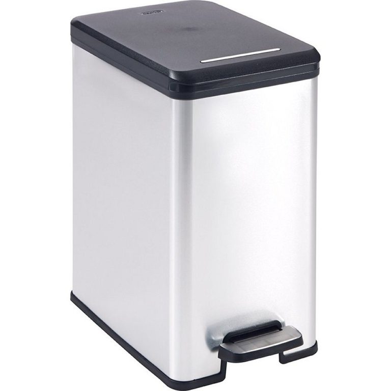 Curver Decobin Slim Pedaalemmer 25L Metallic/Zwart | Kopen bij Flickmyhouse