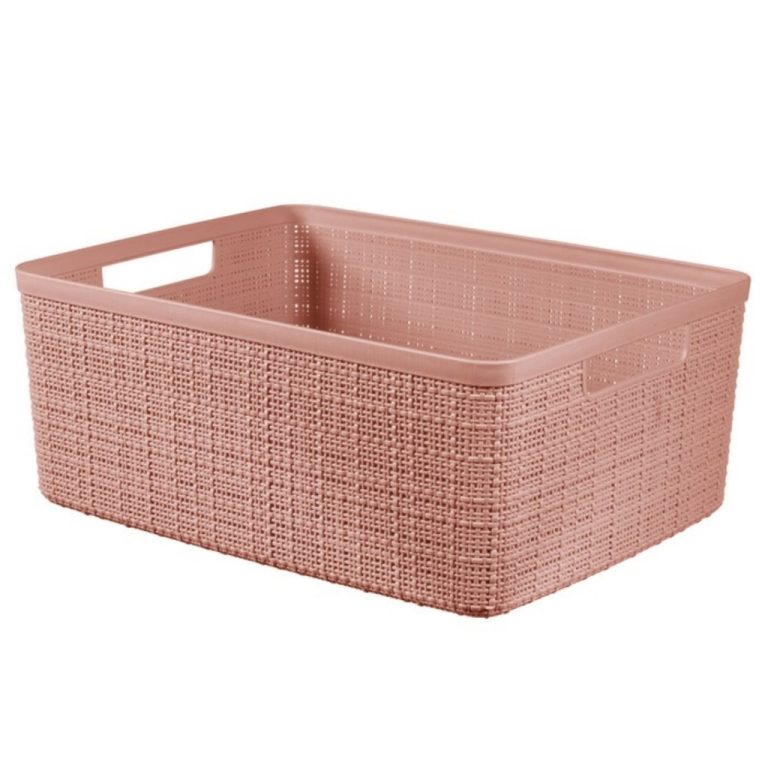 Curver Opbergmand Jute-Look 12L Roze | Kopen bij Flickmyhouse
