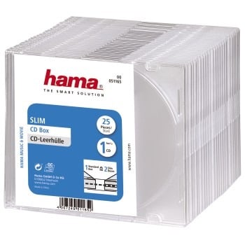 Hama CD Slim Box Transparant 25Pak | Kopen bij Flickmyhouse