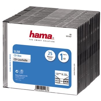 Hama CD Slim Box Zwart 25Pak | Kopen bij Flickmyhouse