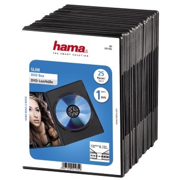 Hama DVD Slim Box Zwart 25Pak | Kopen bij Flickmyhouse