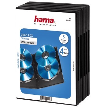 Hama DVD Quad Box 4DVD Zwart 5Pak | Kopen bij Flickmyhouse