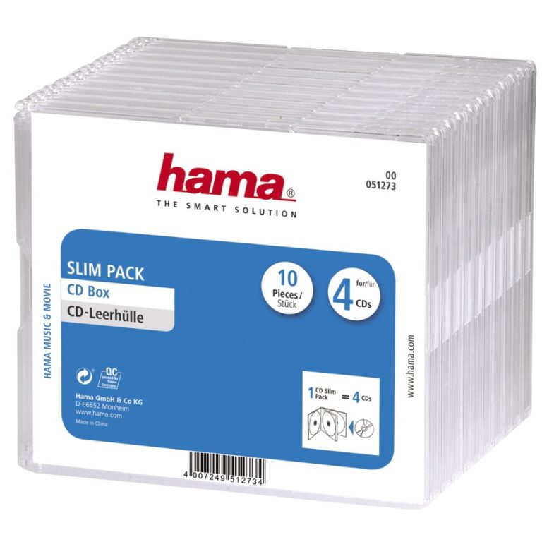 Hama Cd Doosjes 'Slim-Pack'4 Per 10 | Kopen bij Flickmyhouse