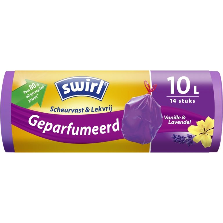 Swirl Pedaalemmerzakken met Trekband Geparfumeerd Vanille-Lavendel 10L 14 Stuks | Kopen bij Flickmyhouse