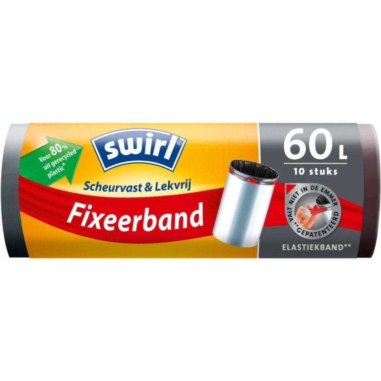 Swirl Pedaalemmerzak met Fixeerband 60L 10 Stuks | Kopen bij Flickmyhouse